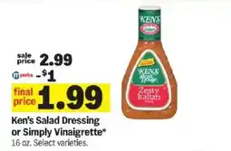 Meijer Ken's Salad Dressing or Simply Vinaigrette offer