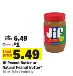 Meijer Jif Peanut Butter or Natural Peanut Butter offer