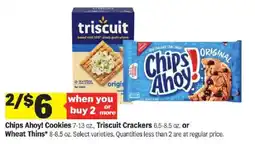 Meijer Chips Ahoy! Cookies or Triscuit Crackers or Wheat Thins offer