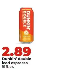 Hy-Vee Dunkin' double iced espresso offer