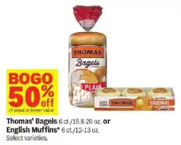Meijer Thomas' Bagels or English Muffins offer