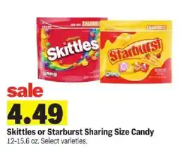 Meijer Skittles or Starburst Sharing Size Candy offer