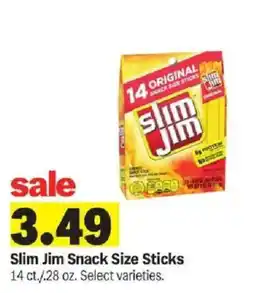Meijer Slim Jim Snack Size Sticks offer