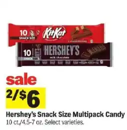 Meijer Hershey's Snack Size Multipack Candy offer