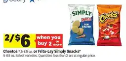 Meijer Cheetos or Frito-Lay Simply Snacks offer