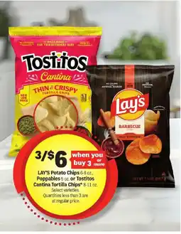 Meijer Lay's Potato Chips or Tostitos Cantina Tortilla Chips offer