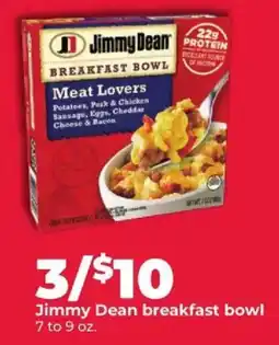Hy-Vee Jimmy Dean breakfast bowl offer