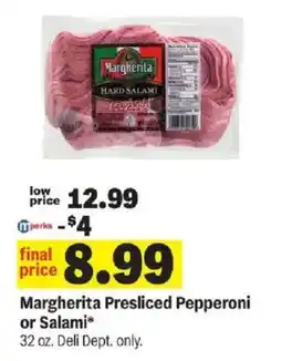 Meijer Margherita presliced pepperoni or salami offer
