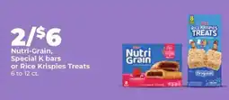 Hy-Vee Nutri-Grain, Special K bars or Rice Krispies Treats offer