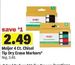 Meijer Meijer 4 Ct. Chisel Tip Dry Erase Markers offer