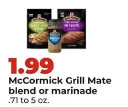Hy-Vee McCormick Grill Mate blend or marinade offer