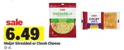 Meijer Meijer shredded or chunk cheese offer