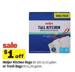 Meijer Meijer Kitchen Bags or Trash Bags offer