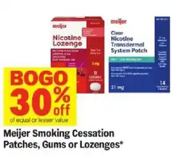 Meijer Meijer Smoking Cessation Patches, Gums or Lozenges offer