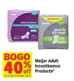 Meijer Meijer Adult Incontinence Products offer