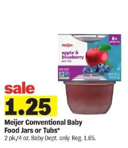 Meijer Meijer Conventional Baby Food Jars or Tubs offer