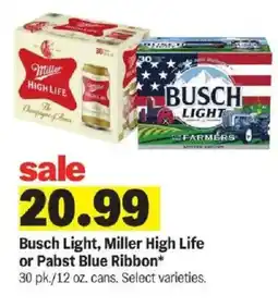 Meijer Busch Light, Miller High Life or Pabst Blue Ribbon offer