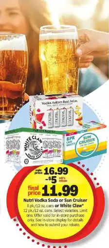 Meijer Nutri Vodka Soda or Sun Cruiser or White Claw offer