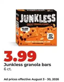 Hy-Vee Junkless granola bars offer