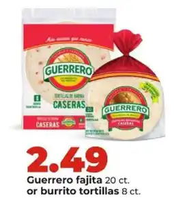 Hy-Vee Guerrero fajita or burrito tortillas offer