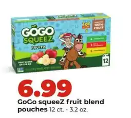 Hy-Vee Gogo squeezeZ fruit blend pouches offer