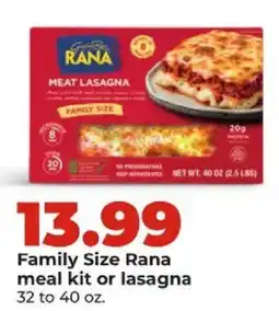 Hy-Vee Family Size Rana meal kit or lasagna offer