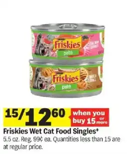 Meijer Friskies Wet Cat Food Singles offer