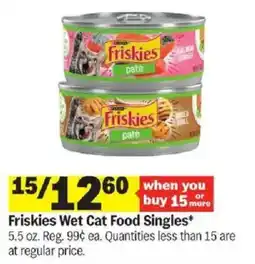 Meijer Friskies Wet Cat Food Singles offer