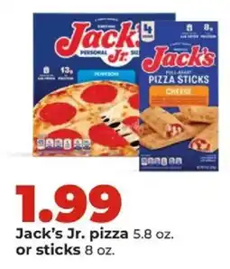 Hy-Vee Jack's Jr. pizza or sticks offer