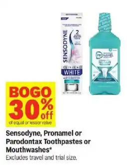 Meijer Sensodyne, Pronamel or Parodontax Toothpastes or Mouthwashes offer