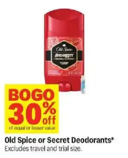 Meijer Old Spice or Secret Deodorants offer