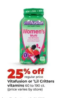 Hy-Vee Vitafusion or 'Lil Critters vitamins offer