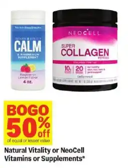 Meijer Natural Vitality or NeoCell Vitamins or Supplements offer
