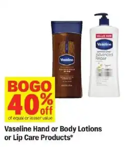 Meijer Vaseline Hand or Body Lotions or Lip Care Products offer