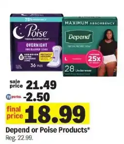 Meijer Depend or Poise Products offer