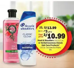 Meijer Head & Shoulders or Herbal Essences Classic Hair Care Products offer