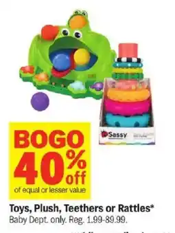 Meijer Sassy Toys, Plush, Teethers or Rattles offer