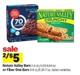 Meijer Nature Valley Bars or Fiber One Bars offer