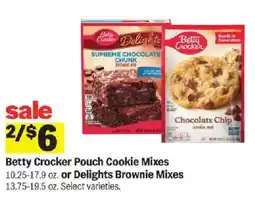 Meijer Betty Crocker Pouch Cookie Mixes or Delights Brownie Mixes offer