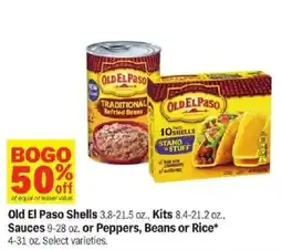 Meijer Old El Paso Shells, Kits, Sauces or Peppers, Beans or Rice offer