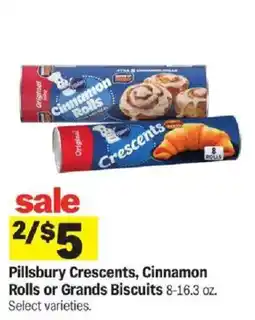 Meijer Pillsbury crescents, cinnamon rolls or grands biscuits offer