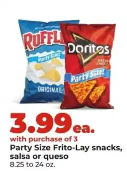 Hy-Vee Ruffles and Doritos Party Size Frito-Lay snacks offer