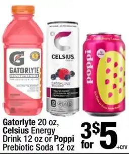 Super King Markets Gatorlyte, Celsius Energy Drink or Poppi Prebiotic Soda offer