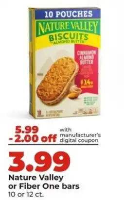 Hy-Vee Nature Valley or Fiber One bars offer
