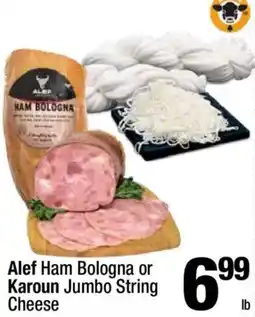 Super King Markets Alef Ham Bologna or Karoun Jumbo String Cheese offer