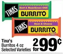 Super King Markets Tina's Burritos offer