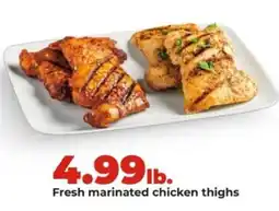 Hy-Vee Fresh marinated chicken thighs offer