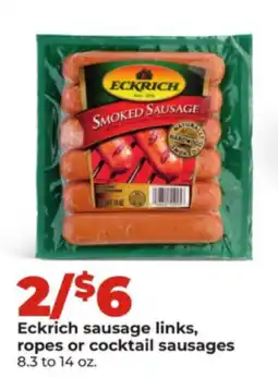 Hy-Vee Eckrich sausage links, ropes or cocktail sausages offer