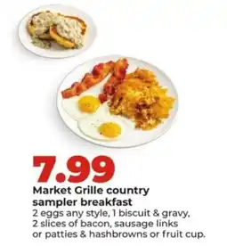 Hy-Vee Market Grille country sampler breakfast offer