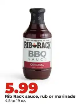 Hy-Vee Rib Rack sauce, rub or marinade offer